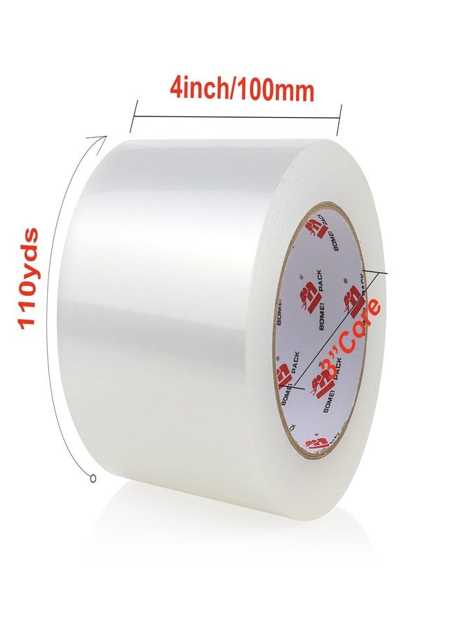BOMEI PACK 4'' Wide Clear Packing Tape, 4-inch x 110 Yards (330ft), Heavy Duty Industrial Grade Packaging Tape Refills for Box Office Moving, Shipping and Mailing - Image 2